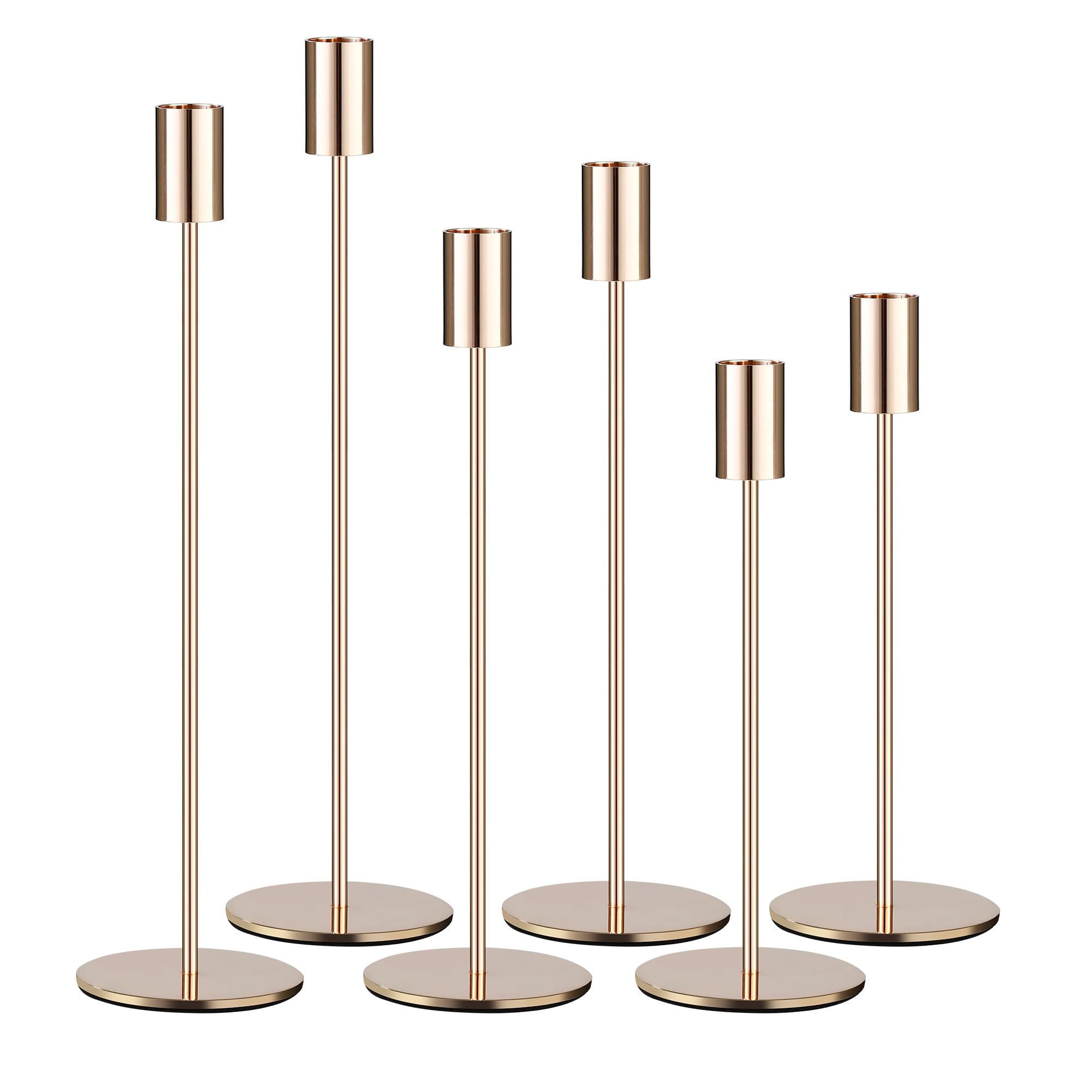 6 Pieces Metal Candle Holder, Table Candle Holders 33/28/23 cm, Vintage Candle Holder Set, Suitable for Weddings, Christmas, Candlelight Dinners, Anniversaries