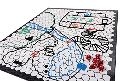 Hexers role playing game board: vinyl mat alternative - Dungeons and Dragons D&D DnD Pathfinder RPG play compatible - 27''x23'' - 1'' squares on one side, 1'' hexes on the other - Foldable & Dry Erase