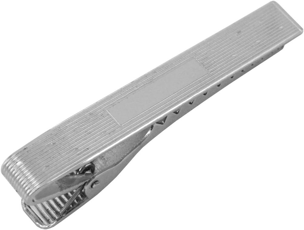 Ajmer Nickle Plated Mens Tie Clip Tie Bar - Pin Strip Design FWTB-04/N