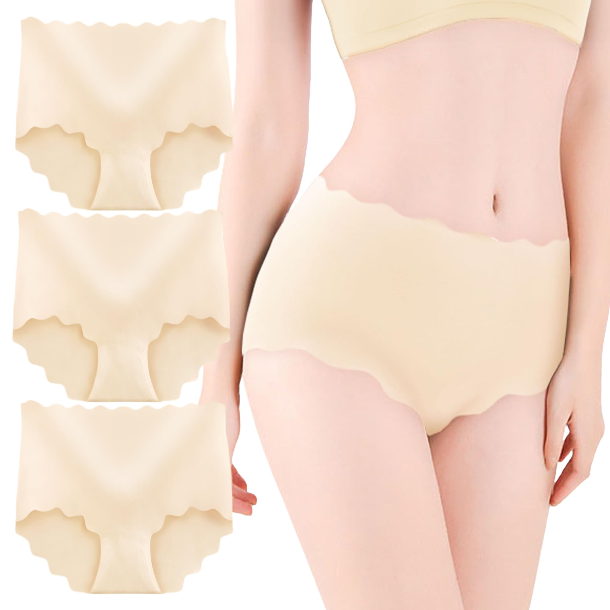 [baby-mine] シームレスショーツ ショーツ レディース 3枚セット レギュラーショーツ パンツ 大きいサイズ パンツ 下着 深め プリム (2XL, タイプB) の商品画像