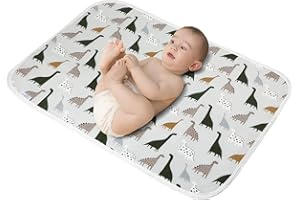 PHOEBUS BABY Baby Diaper Changing Pad, 21 5/8" x 31.5" Waterproof Changing Pad Liners - Reusable Soft and Absorbent Portable Changing Mat(Cute Dinosaur1PCS)