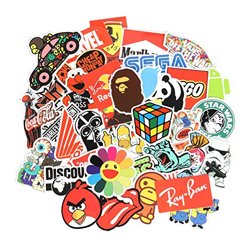 Cool Laptop Stickers Pack 100 pcs 6 Series Stickers Variety Vinyl Car Sticker Motorcycle Bicycle Luggage Decal Graffiti Patches Skateboard Stickers for Laptop Stickers for Kid and Adult (A)