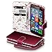 Lumia 640 Case, Terrapin [Red] [Floral Interior] Premium PU Leather Wallet Case with Card Slots Cash Compartment and Detachable Wrist Strap for Microsoft Lumia 640 - Red
