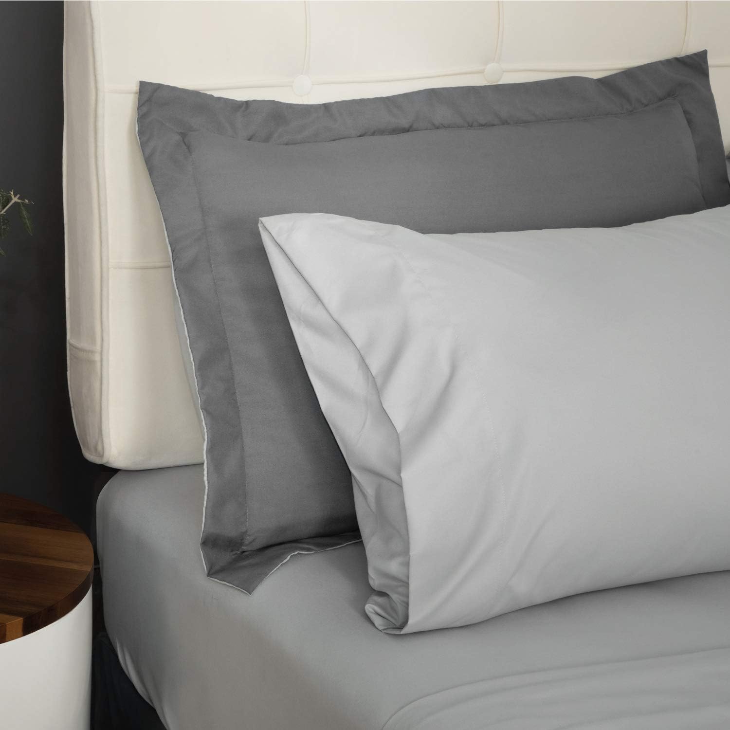 Bedsure Bed in a Bag 8 Pieces Queen Size, Dark Grey/Light Grey - Soft Microfiber, Reversible Bed Comforter Set (1 Comforter, 2 Pillow Shams, 1 Flat Sheet, 1 Fitted Sheet, 1 Bed Skirt, 2 Pillowcases): Home & Kitchen