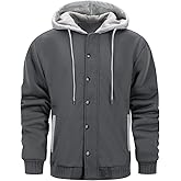 MANTORS Men's Heavyweight Fleece Hoodies Full Zip Sherpa Lined Warm Thick Hoodie Jacket Coats
