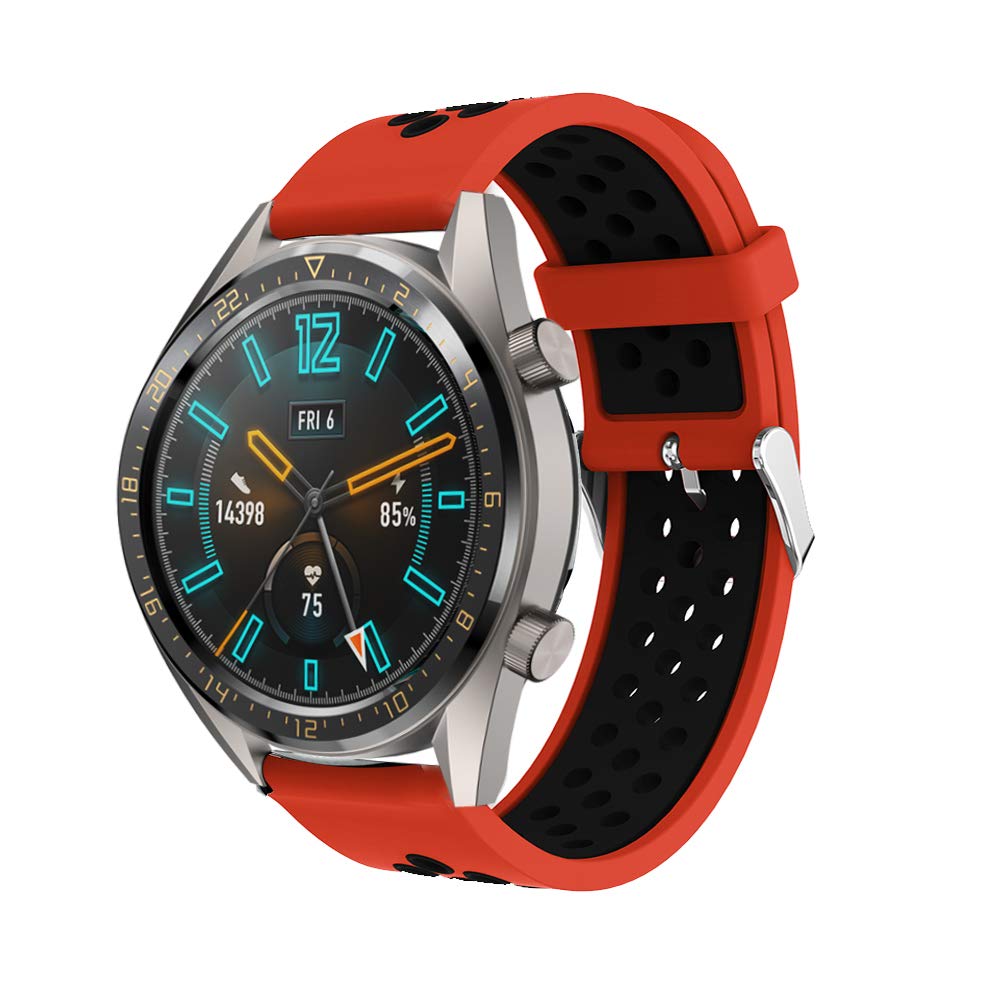Angersi 22mm Soft Silicone Sport Strap Replacement Bands Compatible with Huawei Watch GT 46mm/Watch GT Active/Watch 2 Pro/Honor Watch Magic/Galaxy Watch 46mm/Gear S3