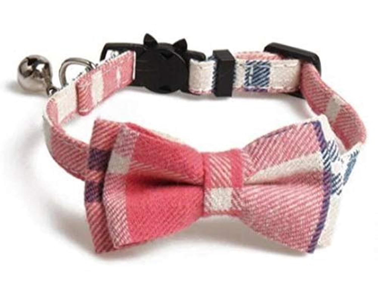 Bowtie Cat Collars with Bell | Safe Quick Release Breakaway Buckle | ZACAL Cat Collars (Pink, Beige & Blue)