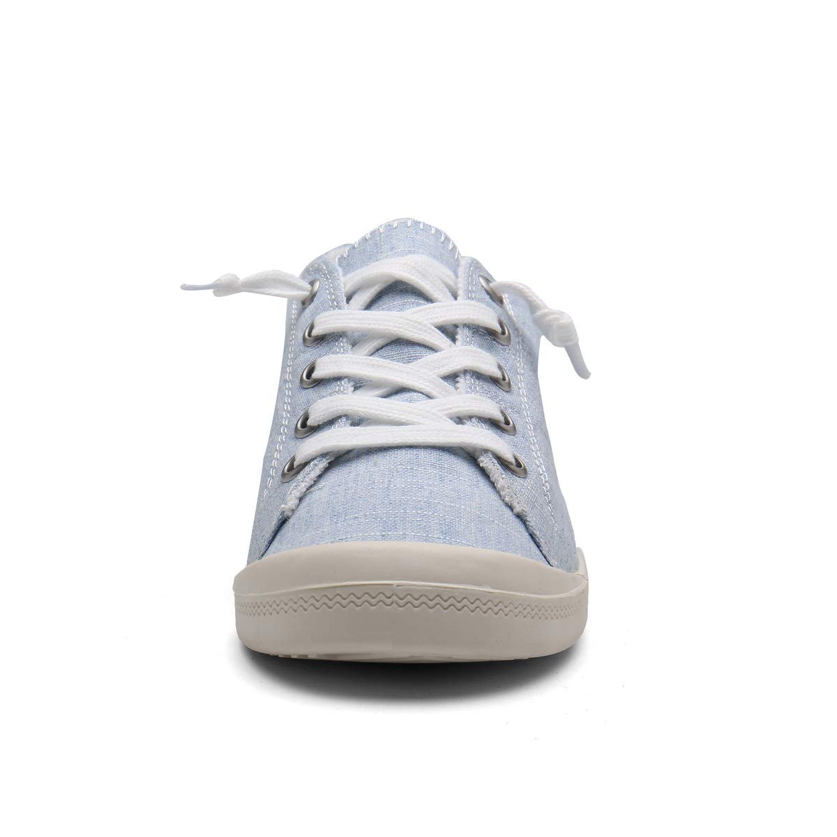 KELYR Women Fashion Sneaker Slip On Shoes Canvas Classic&Comfort Light Blue