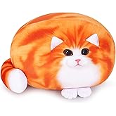 Achwishap Cat Plush,Soft Cat Stuffed Animals,Kawaii Cat Plush Toys,Cute Plushies Cat Body Pillow,Kitten Stuffed Animal Hugging Pillows Plushies Gifts for Kids Adults Birthday(Orange Cat,18”)