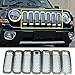 Bestong 7 Pcs Front Grill Insert Grille Cover Trim Kit for 2011-2017 Jeep Patriot (Silver, Mesh Grille)