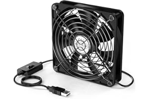 ELUTENG 120mm Fan with 3 Speed 5V USB Powered 120mm Case Fan 1500PRM Gaming PC Fan Portable Cooling Fan Suitable for Tablet TV Receiver Router DVR Play Station Xbox Computer and More