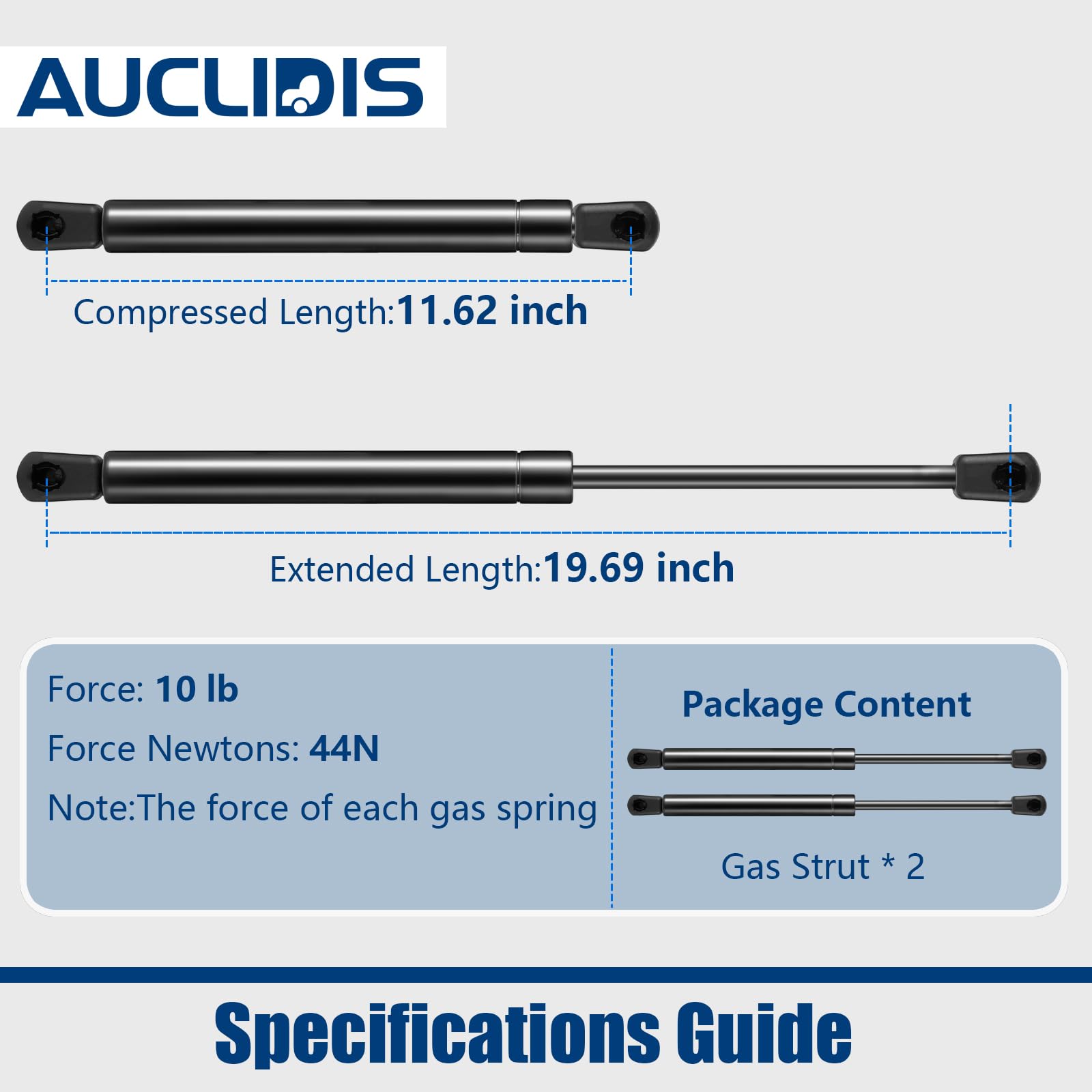 ML1410 SX200P1-11-DC 20 inch 10lb/44N Gas Strut