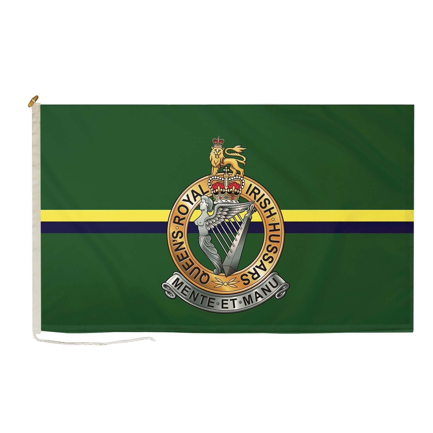 DuraFlag Queens Royal Irish Hussars Flag 3ft x 2ft (90 x 60cm) Rope & Toggle Premium Quality British Army Cavalry Regimental Flag