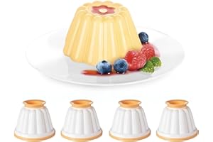 4 Pcs Pudding Molds with Lids – Reusable Jelly Molds, Mini Baking Cases, Yorkshire Pudding Tray, Panna Cotta Cups, Non-Stick 