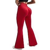 OMKAGI Fleece Lined Flare Leggings for Women Butt Lifting High Waisted Yoga Pants