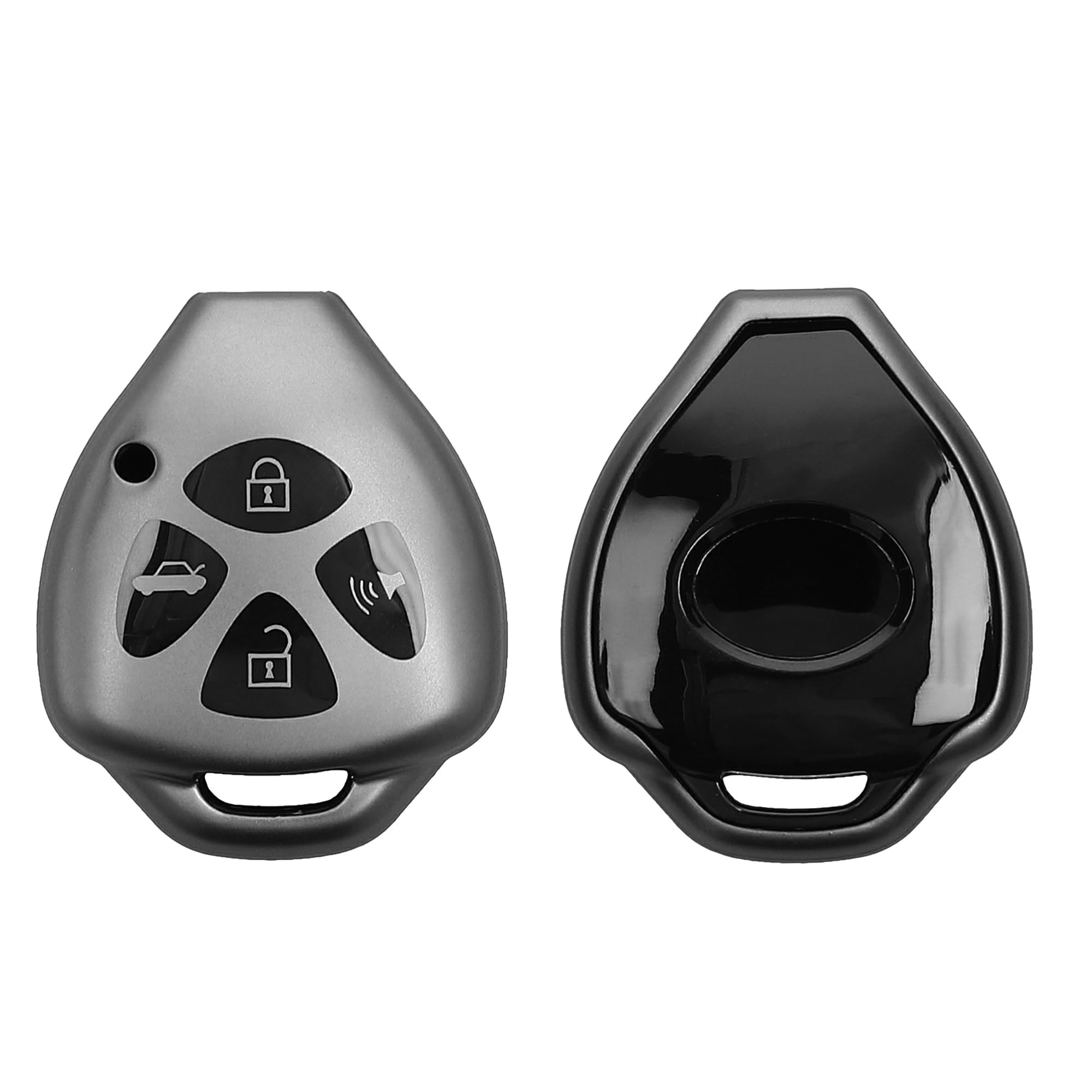 kwmobile Key Cover Compatible with Toyota 4-Button RAV4 Camry Avalon Corolla Matrix - Soft TPU Car Key Fob Protector Case - Black Matte/Black