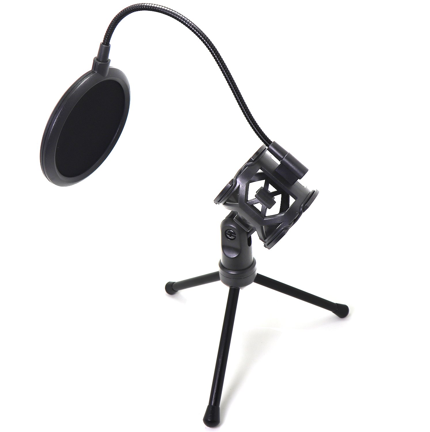 USB Microphone with Suspension Tripod Stand and Double Layer Pop Filter for PC/Laptop Windows or Mac YouTube Twitch Video Recording and Streaming Audio
