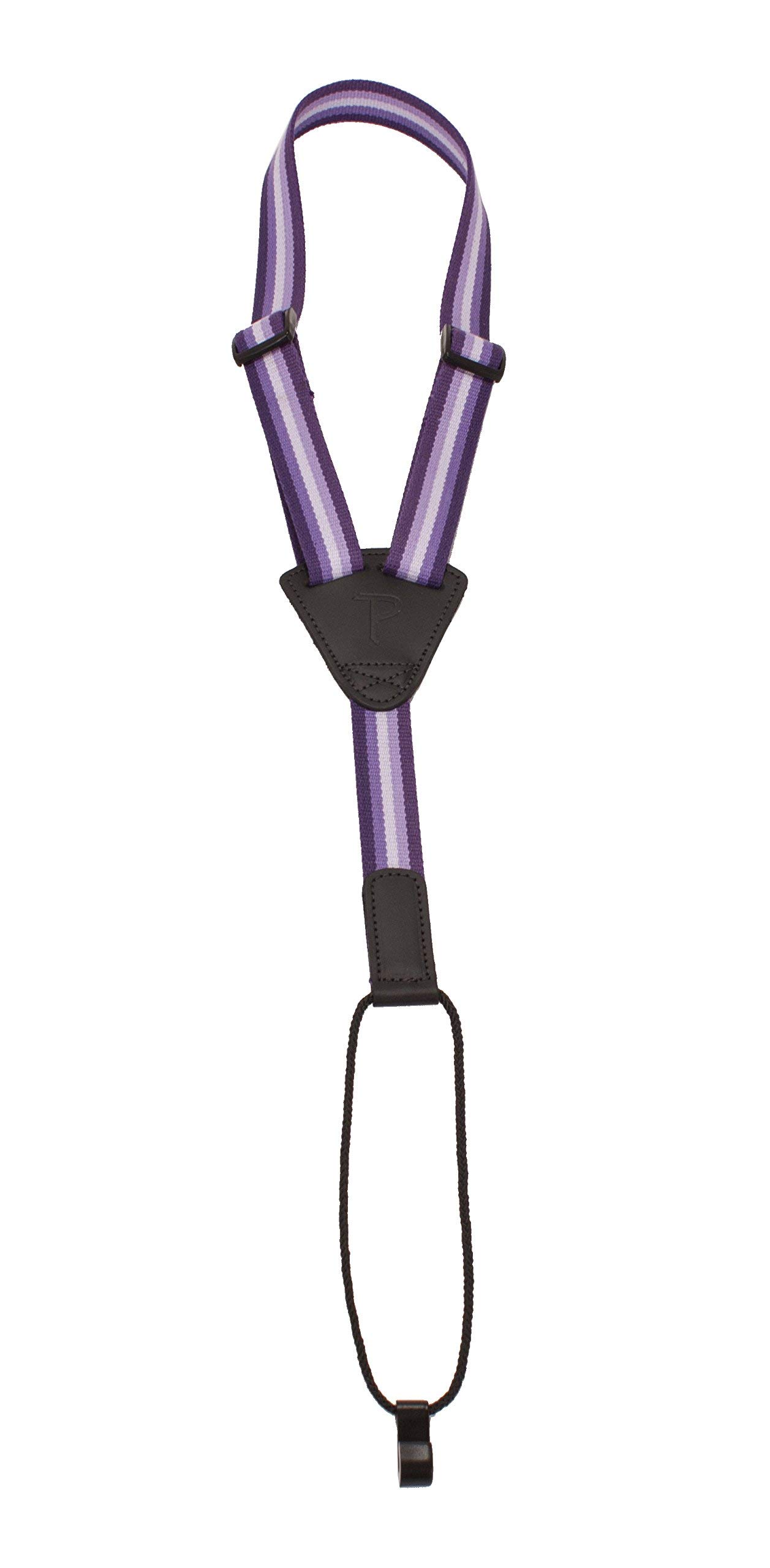 Perri's Leathers UKECR-7118 Classical Ukulele Strap - Purple Stripe
