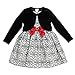Youngland Girls' 2 Piece Glitter Print Mesh Dress with Cardigan
