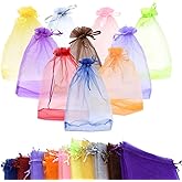 Renashed 50Pcs 8 x 12 Inch Drawstring Organza Gift Bags - Jewelry, Party, Wedding Favor, Festival, Candy Bags (50Pcs Mix Color)