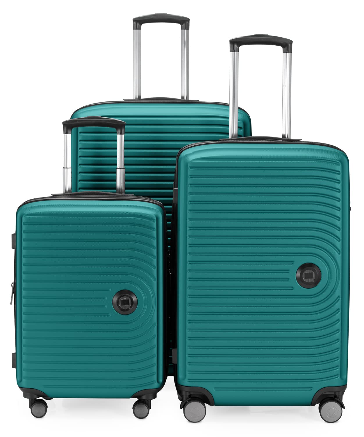 Hauptstadtkoffer Mitte - Set of 3 Suitcases - Hand Luggage Suitcase 55 cm, Medium Suitcase 68 cm + Large Travel Suitcase 77 cm, Hard Shell ABS, TSA, Turquoise