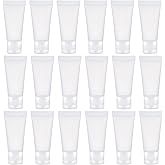 20PCS 50ml/1.7oz Empty Refillable Clear Plastic Squeeze Soft Tubes with Flip Cover Lotion Bottle Travel Sample Packing Cosmet