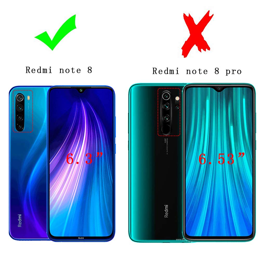 UCMDA Cover per Redmi Note 8 & Pellicola Protettiva in Vetro Temperato, Custodia Redmi Note 8 Silicone Morbido, Anti Graffio Pellicola Protezione per Xiaomi Redmi Note 8