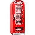 Coca-Cola Exclusive New Retro Mini Fridge Vending Machine Style 10 Can, 12V DC/110V AC with tall window display for home, dorm, office, games room