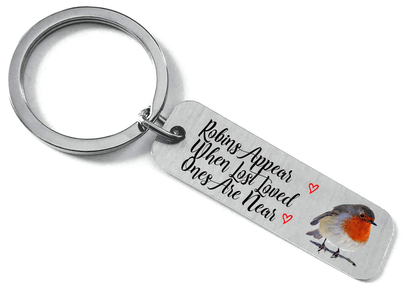 Maisie Moo Gifts Limited Robins Appear When Lost Loved Ones Are Near Sentimental Keyring - Memorial Keychain In Memory - Includes Velvet Gift Bag