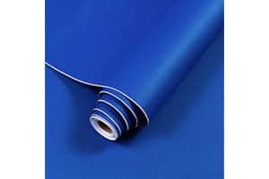 Ismoon 15.7" x 118" Contact Paper Blue Peel and Stick Wallpaper Removable Self-Adhesive Stick on Wall Paper Dark Blue Thickening Waterproof Wallpaper for Countertops Bathroom Kitchen Cabinet Vinyl