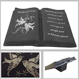 YöL Slate Grey Mum Dad Memorial Dove Book Stone Grave Plaque Ornament view 3