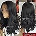 QD-Tizer 180 Density Wavy Hair Wig Natural Black Curly Synthetic Lace Front Wigs with Baby Hair Heat Resistant Body Wave Hair for Women