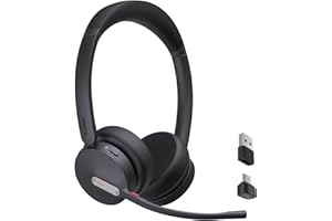 Yealink BH70 UC Wireless Bluetooth Headset with Microphone for Work, up to 35h Talking Battery, Teams UC Compatible Headsets 