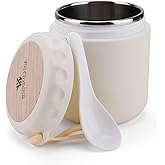 YIUNEPA Insulated Food Container for Kids Adult 13.52 oz Set Soup Insulated Hot Food Containers for Lunch For School Office Picnic Travel (White)