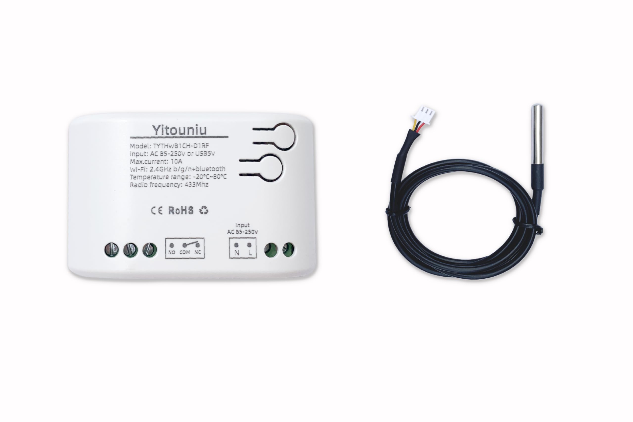 Photo 1 of Yitouniu Tuya WiFi Intelligent Temperature Sensor | 85-250V Dry Contact Relay | Monitoring Intelligent Module | Device Sharing | Compatible with Alexa Google