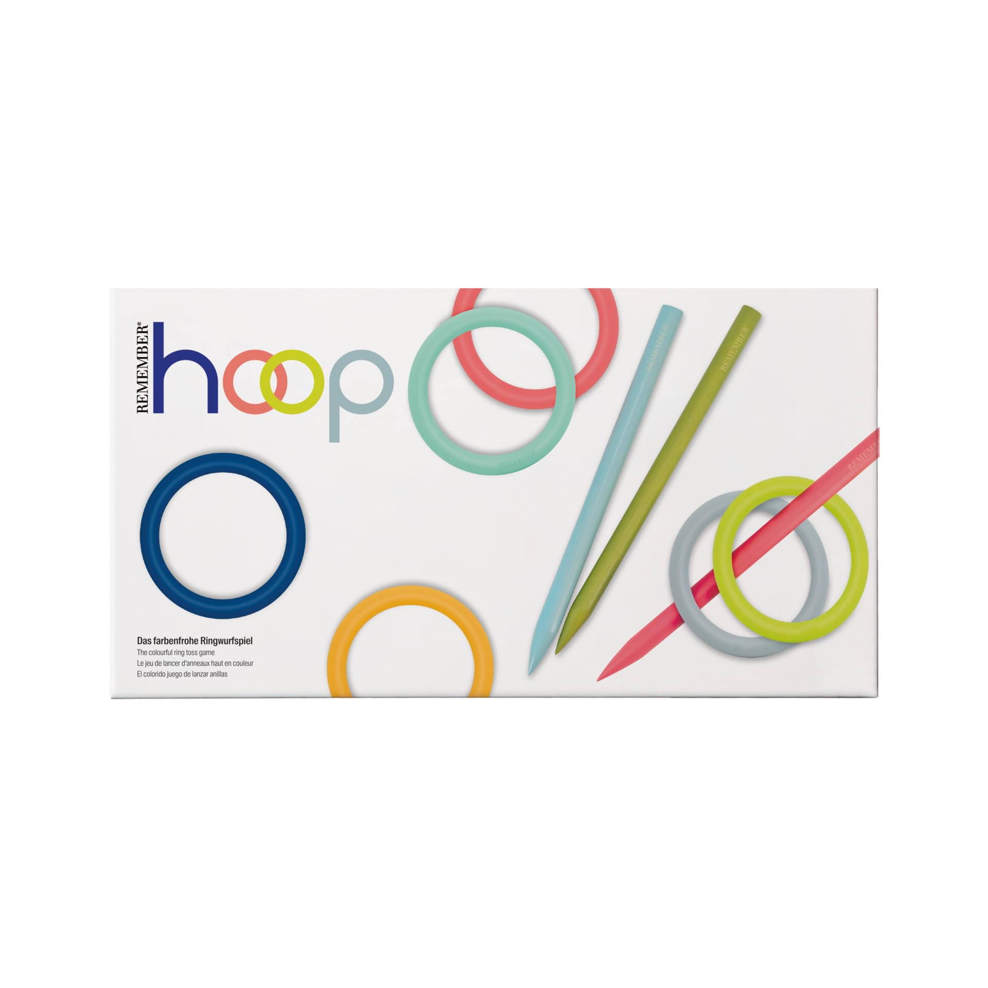 REMEMBER Ring Toss Game Hoop with 6 Rings Made of Birch Wood