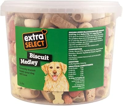 Extra Select Biscuit Medley Dog Treats in 3ltr Bucket - ~560 biscuits