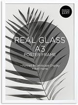 pf+a REAL GLASS White Picture Frame For A3 Poster Oxford White A3 Frame