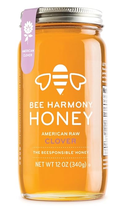 Bee Harmony American Raw Clover Honey, 12 Ounce