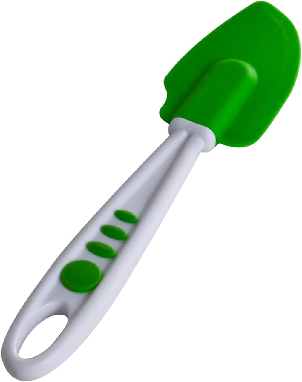 Curious ChefKids Silicone Spatula - Medium Green - Ergonomic Soft-Grip Handle & Dishwasher-Safe - Safe Spatulas for Toddlers with Mixing & Spreading Tool