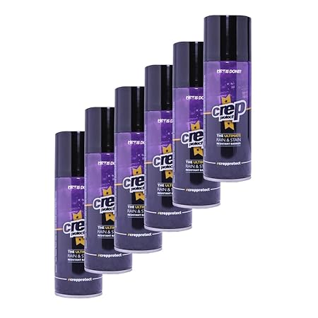 Crep Schützen Regen & Fleck Trainer Sneaker Schuh Spray 200 ml können X 6 (200 ml, Transparent - farblos)