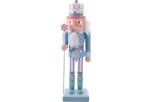 PASOLABE Christmas Nutcracker Figure 10 Inch Wooden Nutcracker Ornament Christmas Decorations for Xmas Gifts (Blue)