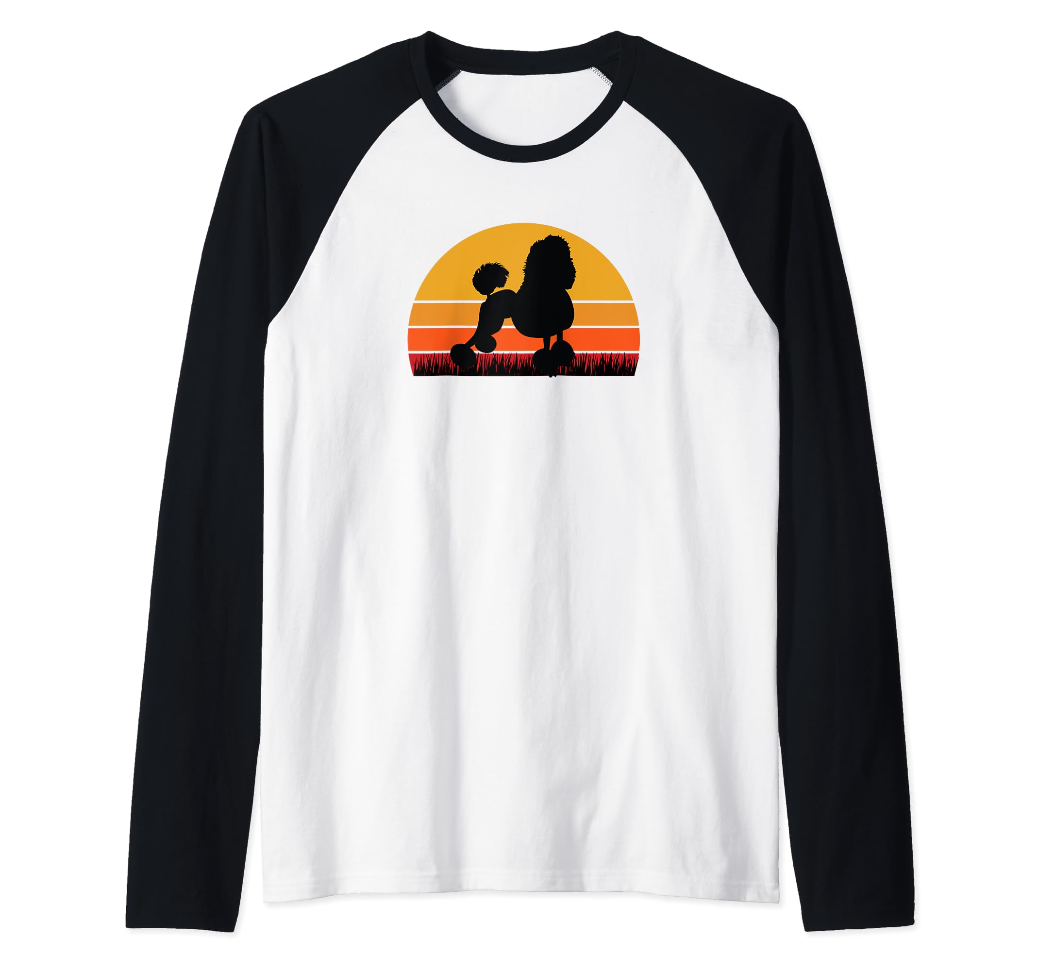 Poodle Dog Pet - Sunset Cute Dog Dad Mom Raglan Baseball Tee