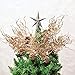 Valery Madelyn 6 Pcs Gold Glitter Christmas Picks with Artificial Pine Cone and Leaves for Christmas Tree Flower Arrangements Wreaths and Holiday Decorations- 12inch