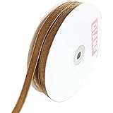 QIANF Vintage Khaki Velvet Ribbon, 3/8 Inch X 25Yd