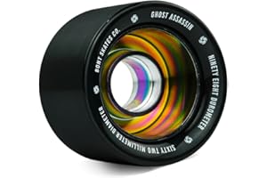 Bont Ghost Assassin Roller Skate Wheels | 62mm 98A | Aluminum Hub | Jam & Speed Skating | Indoor | Set of 4 Wheels| Black