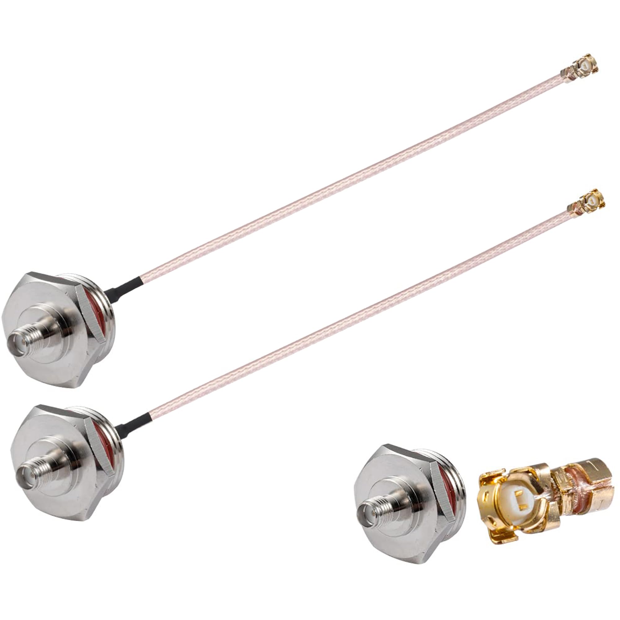 Vecys 2PCS U.F.L1 to SMA Female Waterproof Box M20 Low Loss Coaxial Cabl 6" /15CM to SMA Female RG178 Coaxial Pigtail Cable for Wireless Routers Mini PCIE Network Cards PCI