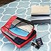 Amazon Basics Packing Cubes for Travel, Packing Organizers Set, 4-Piece-Set (2 Medium And 2 Large) With Double Zipper Pulls and Mesh Top Panel, 100% Durable Polyester, Red