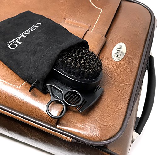 Beard Brush & Comb Set for Men Grooming with Natural Boar Bristle Beard Brush, Sandalwood Beard Comb & Stainless Steel Trimming Beard Scissors for Styling, Shaping, Trimming and Growing Your Beard!