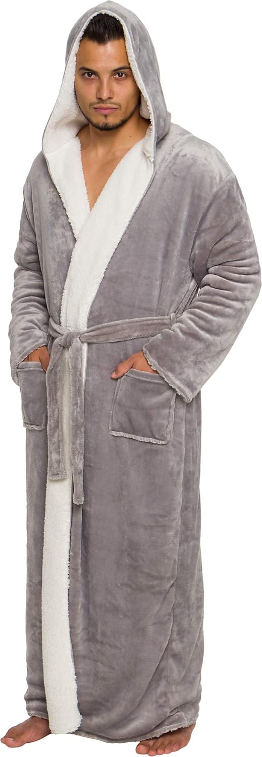mens sherpa dressing gown